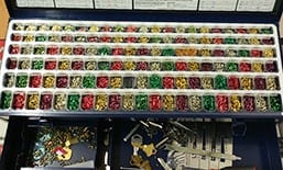 Large rekey kit with variety of lock pin sizes
