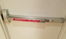 Panic bar on a door