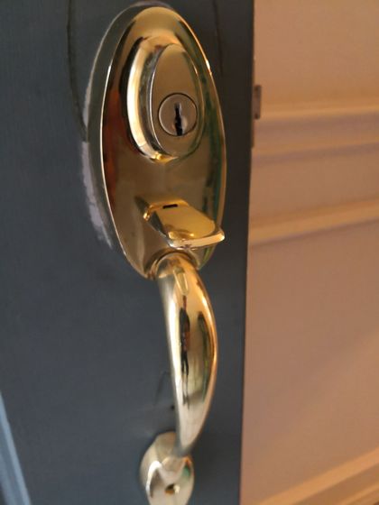 New Golden Lock Installed on door